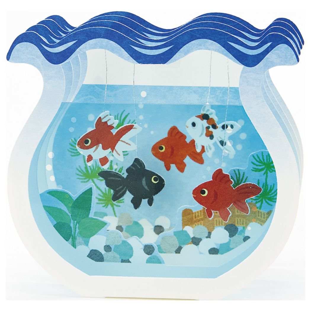 Mother'S Day - 【ポイント10倍 & クーポン！】グリーティングカード シヨチユウJSP 39-3 立体ダイカットカード サマーカード 金魚鉢 サンリオ 暑中お見舞い メッセージカード グッズ メール便可 シネマコレクション