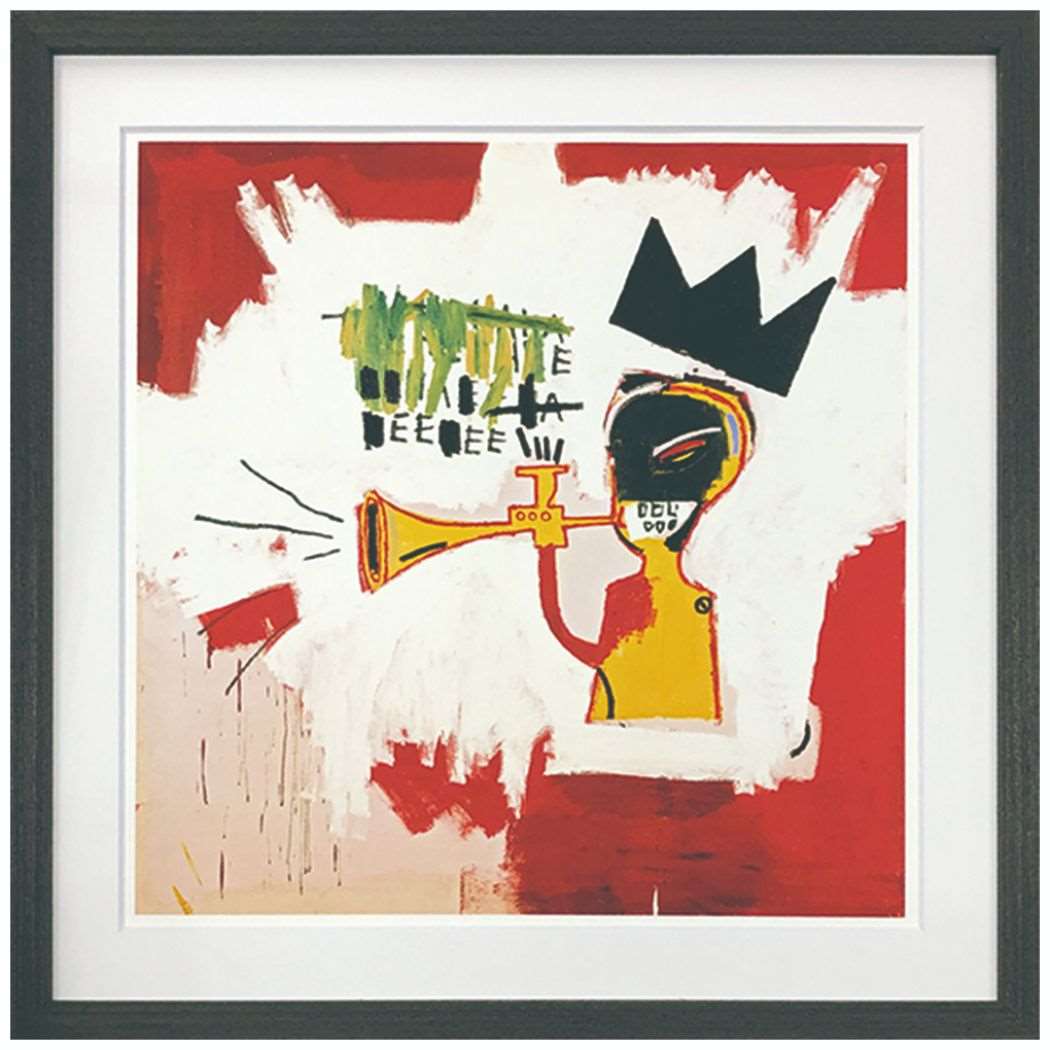 ジャン-ミシェル バスキア アートポスター Jean-Michel Basquiat Trumpet 1984 美工社 額付き ギフト インテリア 取寄品 シネマコレクション