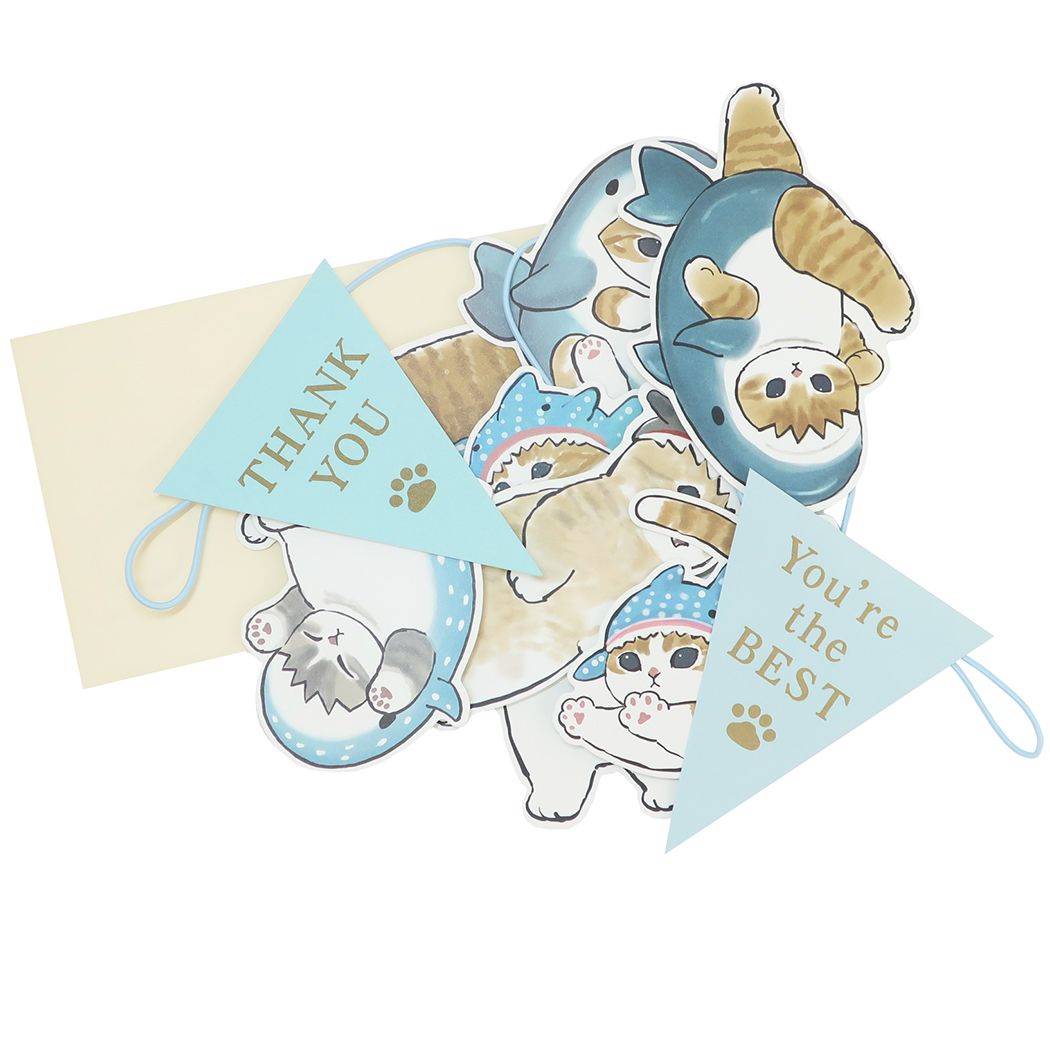 【12月は毎日ポイント10倍!】モフサンド グリーティングカード ガーランドカード サンキュー mofusand アクティブコーポレーション メッセージカード ...