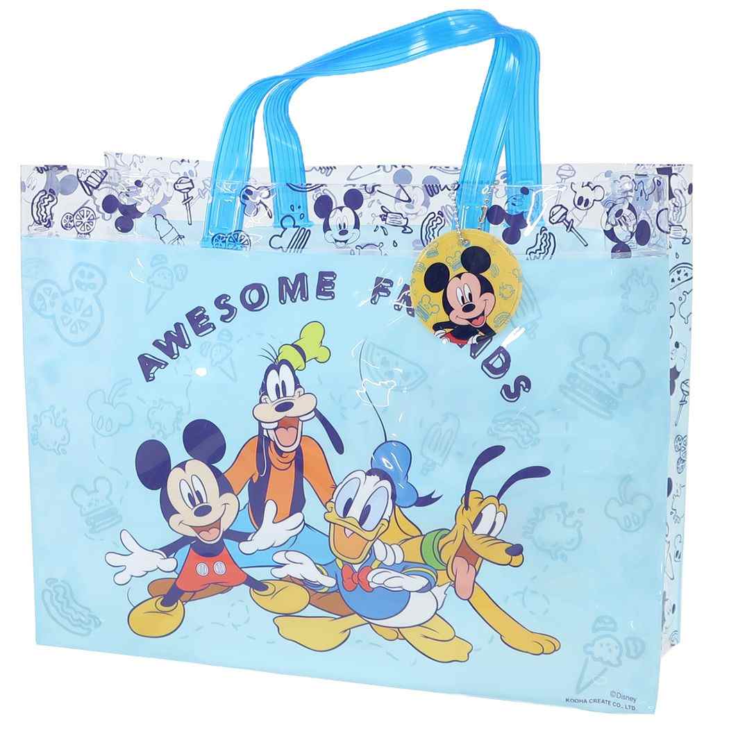 ミッキー＆フレンズ プールバッグ マチアリトートバッグ 角型 ディズニー 高波クリエイト ビーチバッグ 海プール サマーレジャー用品 女の子 男の子 キャラクター グッズ シネマコレクションのサムネイル