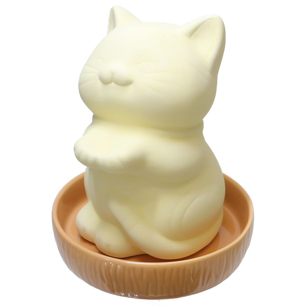 卓上加湿器 加湿器おねだりキャット ナチュラル素焼き加湿器 イエロー ねこ サンアート プレゼント おもしろ雑貨 グッズ シネマコレクション