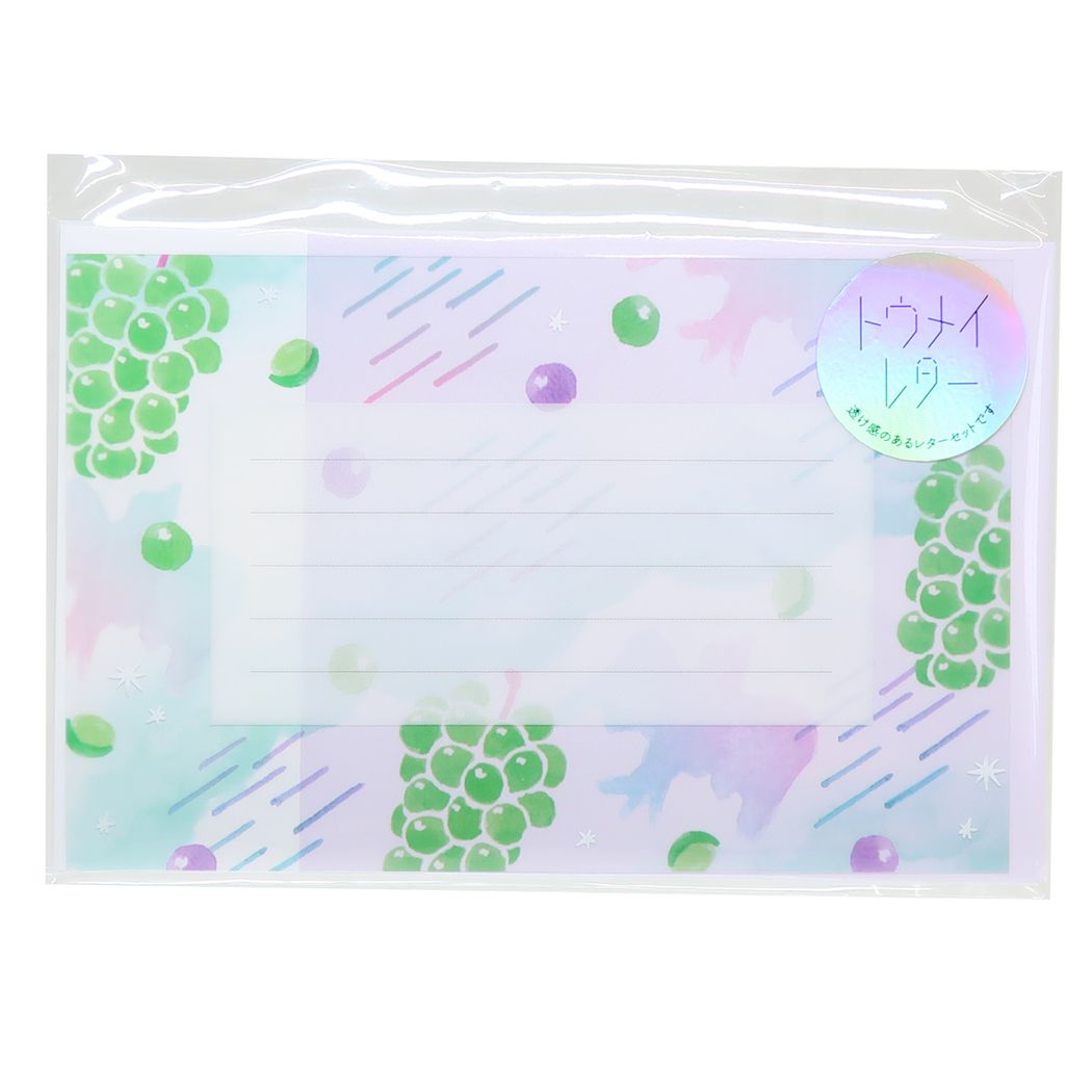【12月は毎日ポイント10倍!】コハク KOHAKU レターセット トウメイレターセット マスカット Green Flash 手紙セット 便箋&封筒 おしゃれ文...