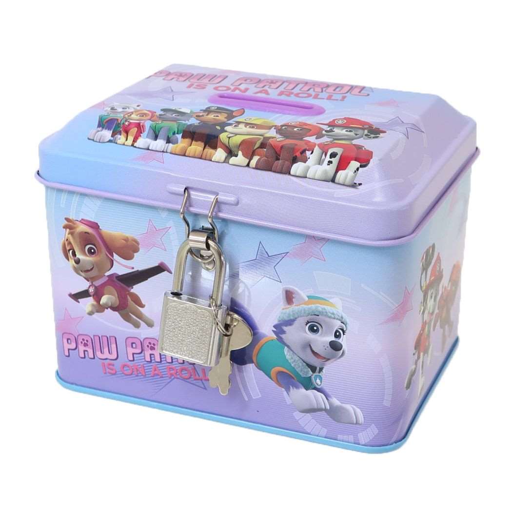 パウパトロール 貯金箱 カギ付き缶バンク スターパープル ティーズファクトリー プレゼント アニメキャラクター グッズ シネマコレクションのサムネイル