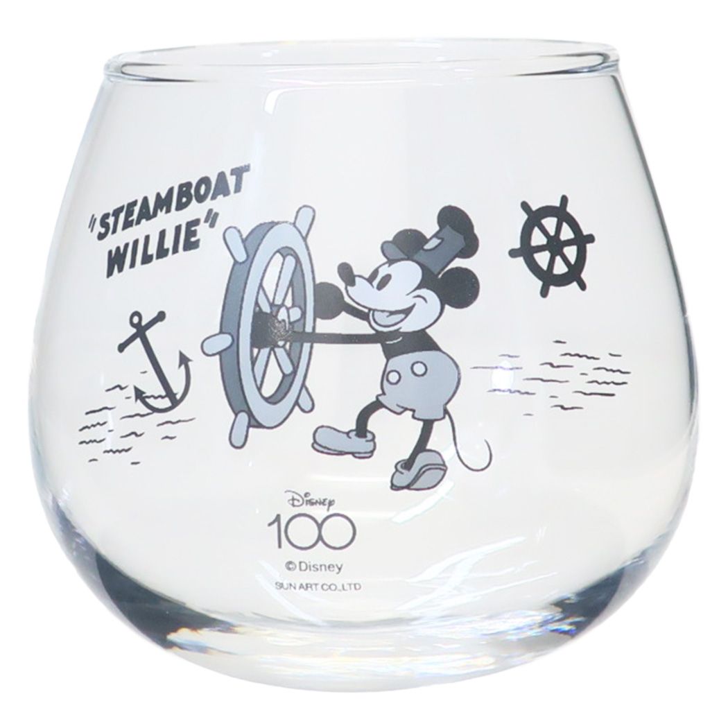ディズニークラシック ガラスコップ ゆらゆらグラス 蒸気船ウィリー ディズニー サンアート 食器 キャラクター グッズ シネマコレクション
