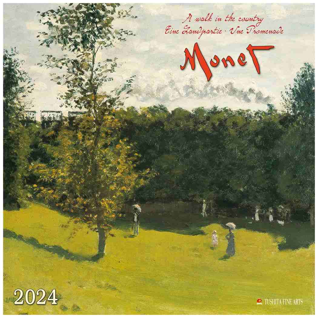 TUSHITA 2024 Calendar 壁掛けカレンダー2024年 Claude Monet - A Walk in the Country アート 名画 インテリア 令和6年暦 シネマコレクション