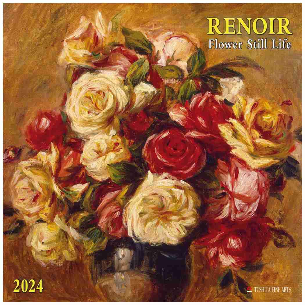 TUSHITA 2024 Calendar 壁掛けカレンダー2024年 Renoir - Flowers still Life アート 名画 インテリア 令和6年暦 シネマコレクション