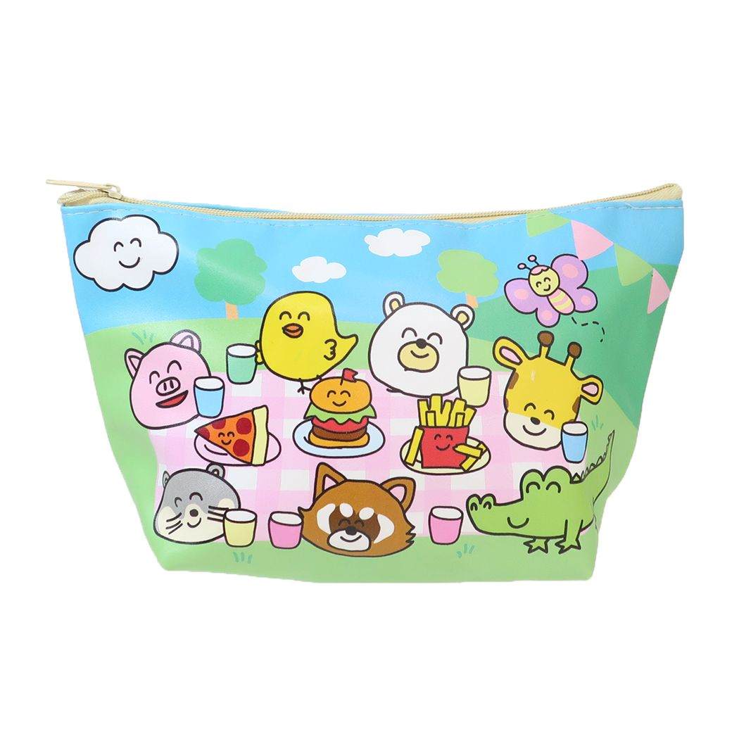 おえかきさん コスメポーチ PUレザーポーチ いろいろなどうぶつさん オクタニ メイクポーチ 化粧ポーチ..