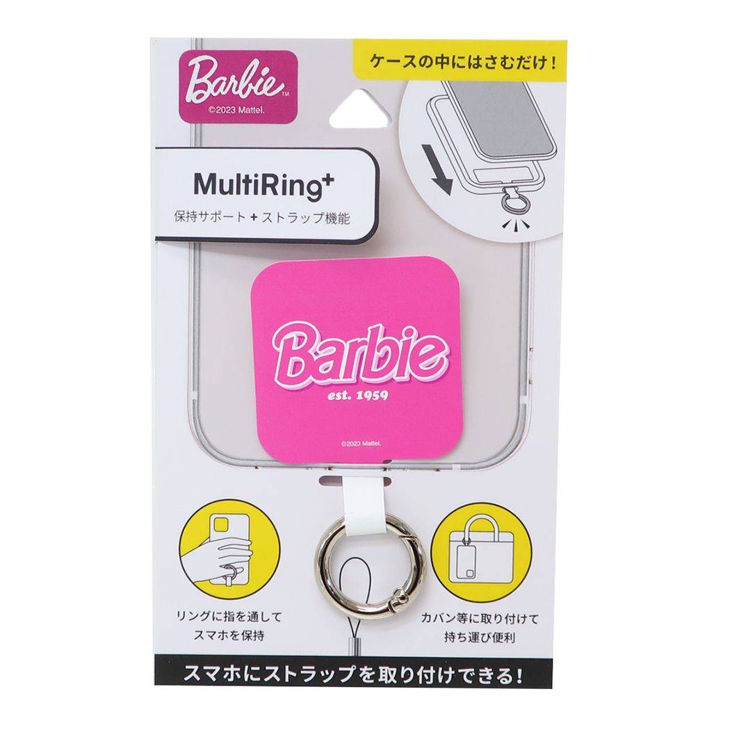 バービー スマホアクセ マルチリングプラス ロゴ Barbie グルマンディーズ スマホリング キャラクター グッズ メール便可 あす楽 シネマコレクションスマホケースに挟むだけで使えるマルチなスマホアクセサリ落下防止/シートタイプ/リングホルダー/ホールドリング/シート1959年アメリカ マテル社より発売され、瞬く間に世界中の女子の憧れとなったファッションドール[Barbie/バービー]のグッズが登場こちらはスマホケースの中に挟むだけで使える[マルチリングプラス]リングに指を通すことでスマートフォンの持ちやすさを向上し、落下を防止しますリング部分を持ち手にして持ち歩いたり、カバン、ベルトループ等に取り付けたりと様々な用途でご使用いただけますストラップを取り付けることも可能です充電ケーブル口の幅が10‐15mmの穴タイプ推奨他にもスマホアクセいろいろあるのでお気に入りを揃えてくださいサイズ：幅約65mm以内素材：TPU/亜鉛合金カラー/ピンク系（フューシャピンク・ライトピンク）【バービー】キャラクター グッズ はこちらから &gt;&gt;このカテゴリにはこんな商品が含まれていますスマホ・PC関連グッズ【スマホアクセその他】これを見た人はこんなキーワードで検索していますスマホ ケース 手帳型iPhone ケーススマホ スタンド画面保護保護フィルムスマホ ケーススマホ ポーチスマホスマホ カバーiPhone