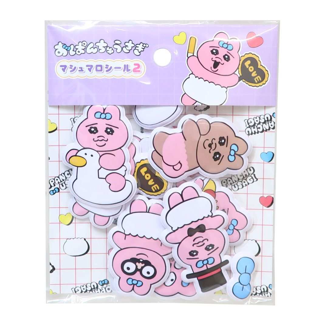 【12月は毎日ポイント10倍！】おぱんちゅうさぎ フレークシール マシュマロシール2 エンスカイ デコレーション デコシール キャラクター グッズ メール便可 シネマコレクションのサムネイル