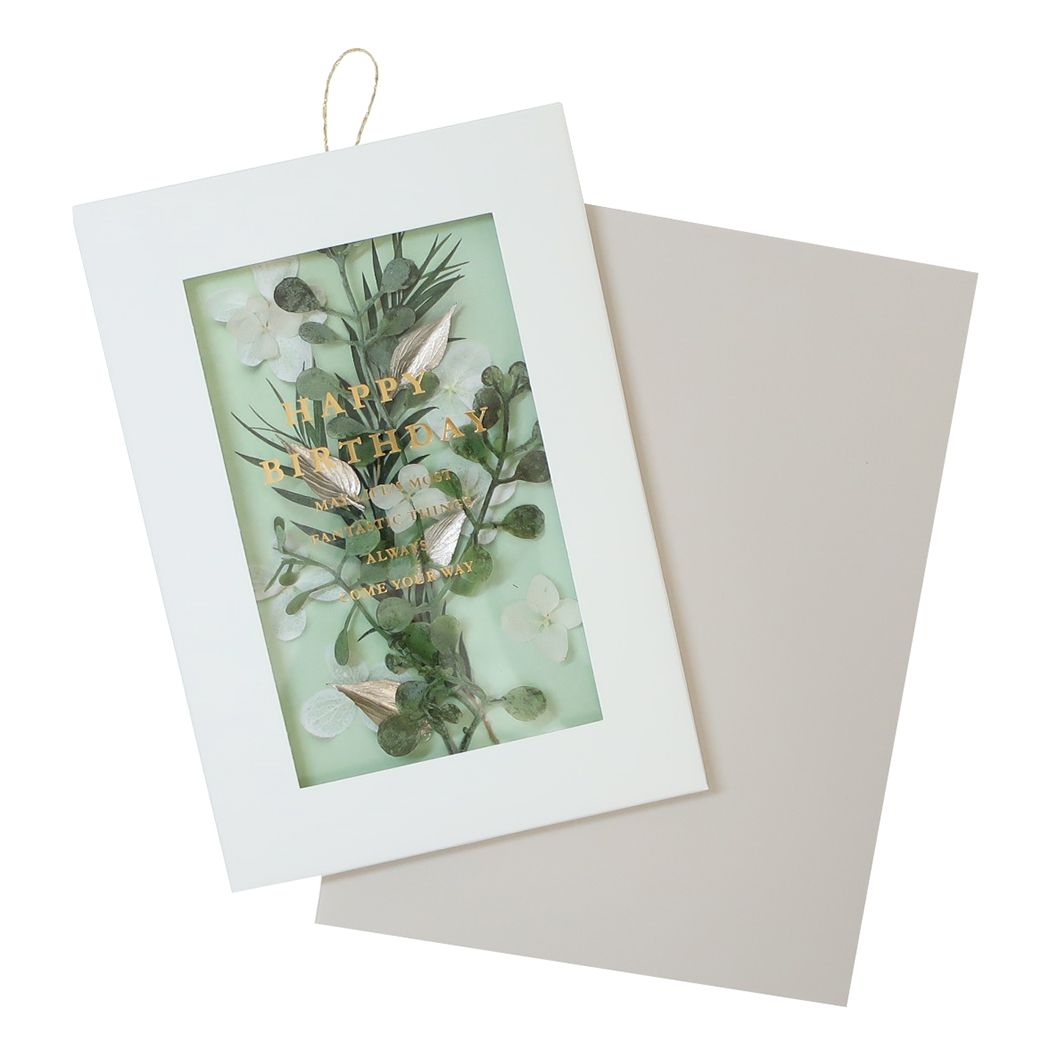 【12月は毎日ポイント10倍!】メッセージカード ウッドパーツカード バースデー/オパールグリーン APJ グリーティングカード フラワー お花 花 グッズ メ...