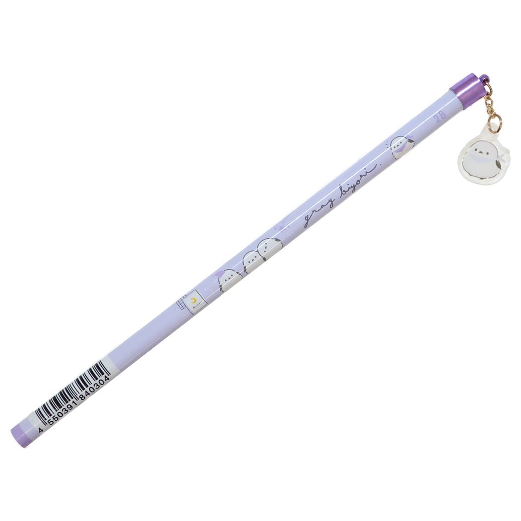 シマエナガ 鉛筆 アクリルチャーム付き鉛筆2B 丸軸えんぴつ ぐれーびよりB クーリア 新学期準備文具 筆記用具 小学生 かわいい グッズ メール便可 シネマコレクションのサムネイル