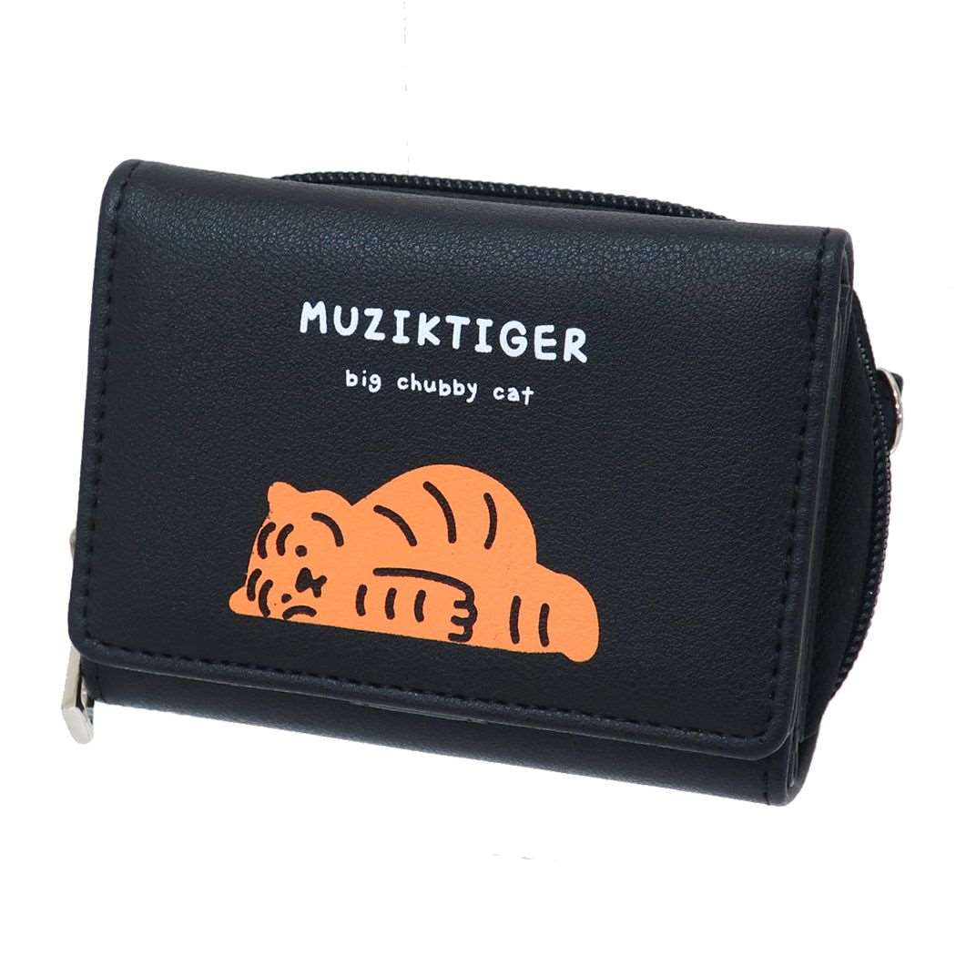 MUZIK TIGER ムジークタイガー ミニウォレット コンパクト財布 三つ折り BK 森本本店 ミニ財布 かわいい グッズ シネマコレクション