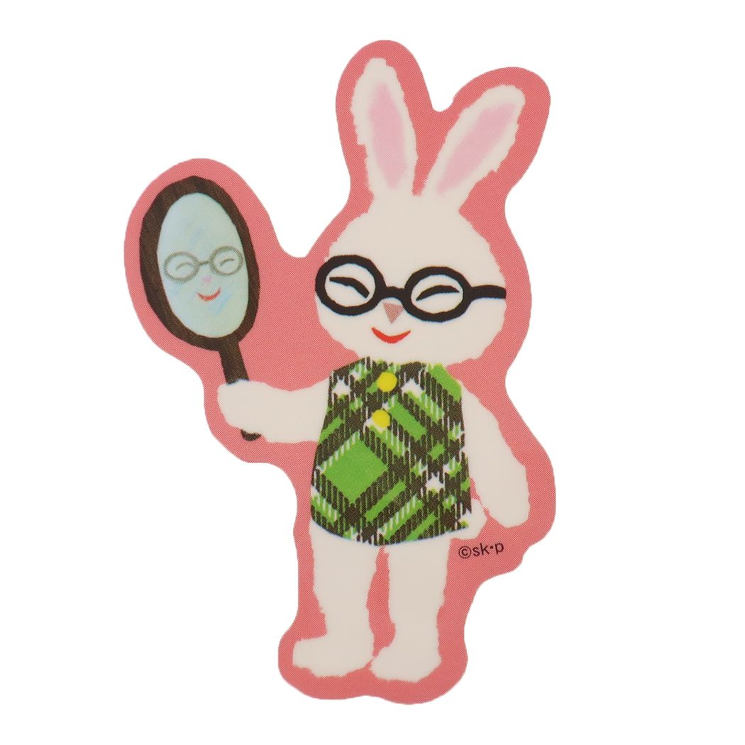 めがねうさぎ ステッカー ミニデコステッカー うさこ カミオジャパン 耐水耐光 絵本キャラクター グッズ メール便可 シネマコレクション
