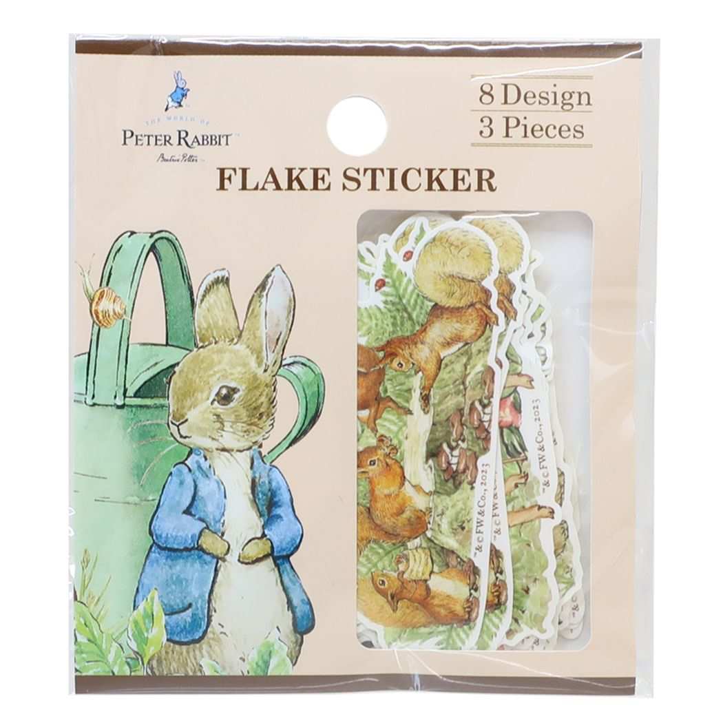 ピーターラビット フレークシール ペーパーフレーク 仲間たち S＆C フレークステッカー デコレーション 絵本キャラクター グッズ メール便可 シネマコレクションのサムネイル