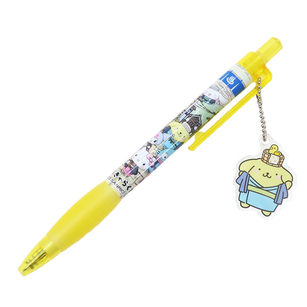 ポムポムプリン ボールペン アクリルパーツ付きボールペン PN 温泉 サンリオ あすなろ舎 新学期準備文具 キャラクター グッズ メール便可 シネマコレクションのサムネイル
