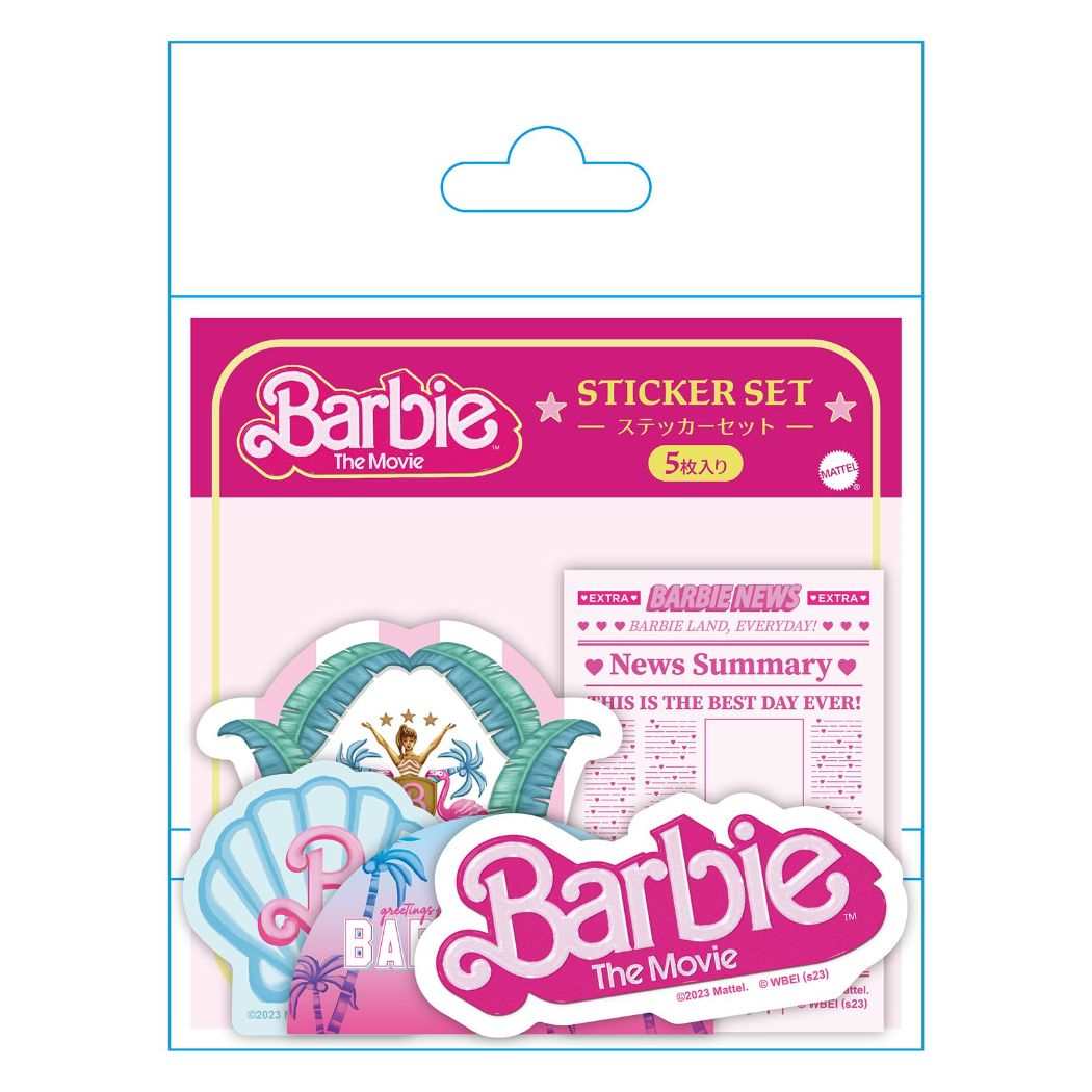 バービー ダイカットシール ステッカーセット 5枚入り Barbie インロック デコレーション コレクション雑貨 キャラクター グッズ メール便可 シネマコレクション