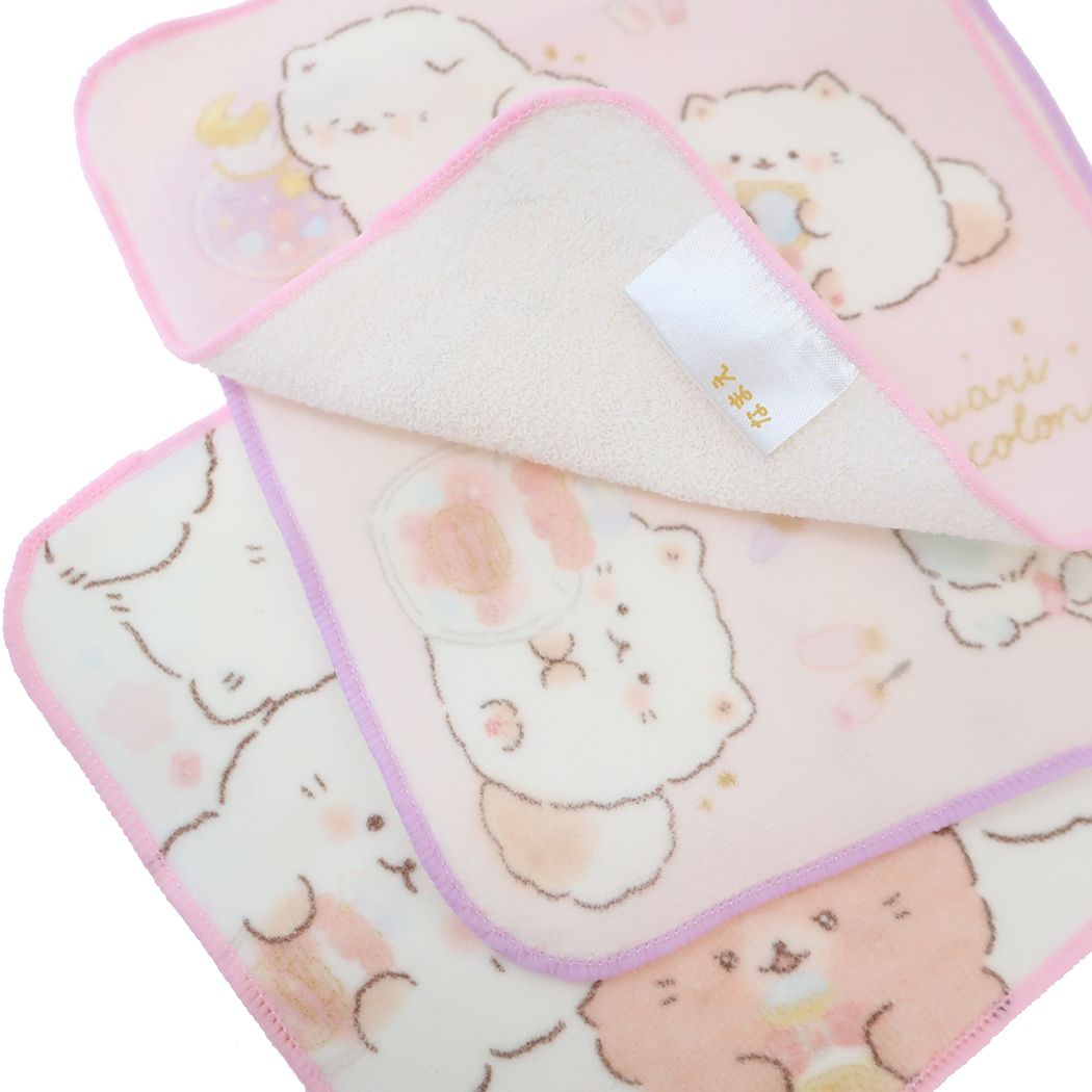 キャラクターのシネマコレクションの【最大1000円OFFクーポン！】ふんわりねころん ミニタオル ミニタオル3枚組 ハンカチタオル3枚セット 粧美堂 プチタオル 新入園雑貨 キャラクター グッズ メール便可 シネマコレクション｜アングル2