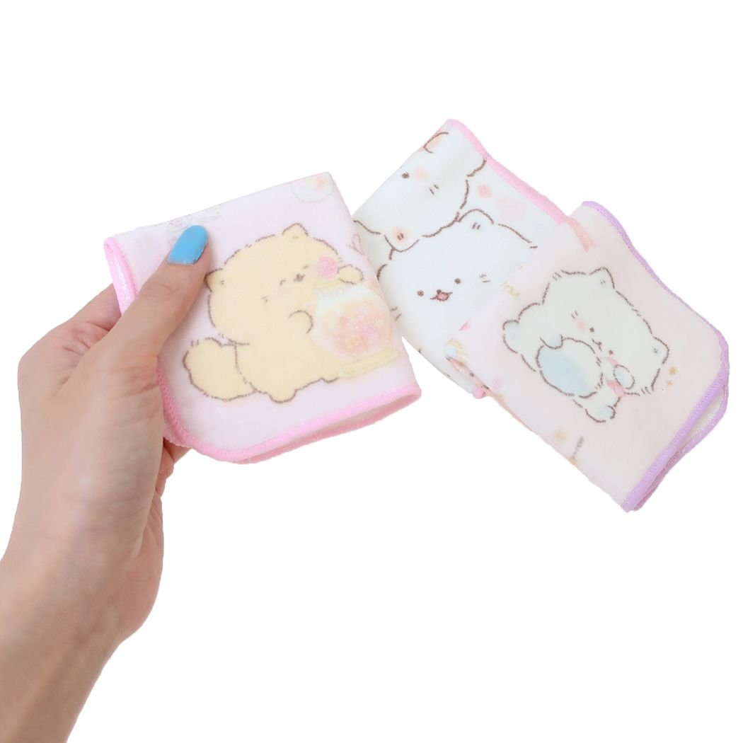 キャラクターのシネマコレクションの【最大1000円OFFクーポン！】ふんわりねころん ミニタオル ミニタオル3枚組 ハンカチタオル3枚セット 粧美堂 プチタオル 新入園雑貨 キャラクター グッズ メール便可 シネマコレクション｜アングル3