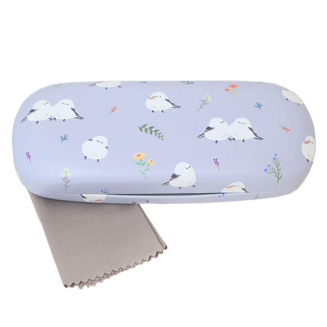 ハナトシマエナガ 眼鏡ケース クロス付きメガネケース ブルー フレンズヒル FRIENDSHILL ハードタイプ プレゼント グッズ シネマコレクションのサムネイル