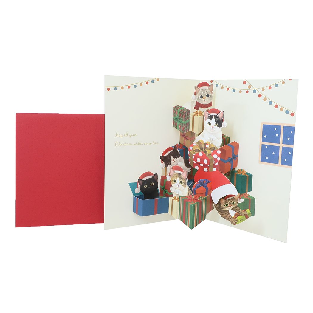フェリシモ猫部 グリーティングカード クリスマス猫部ポップアップカード ねこ アクティブコーポレーション ギフト雑貨 封筒付き Xmasカード グッズ メール便可 シネマコレクションのサムネイル