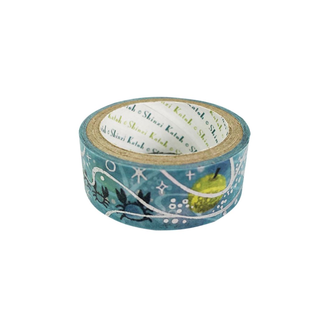 【12月は毎日ポイント10倍!】宮沢賢治幻燈館 マステ きらぴかマスキングテープ 15mm やまなし2 シール堂印刷 シルバーホログラム箔 デコレーション 手帳...