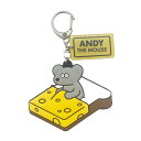 ねずみのANDY キーホルダー ラバー付きキーホルダー YELLOW アンディ ロータスウイング プレゼント キャラクター グッズ メール便可 シネマコレクション