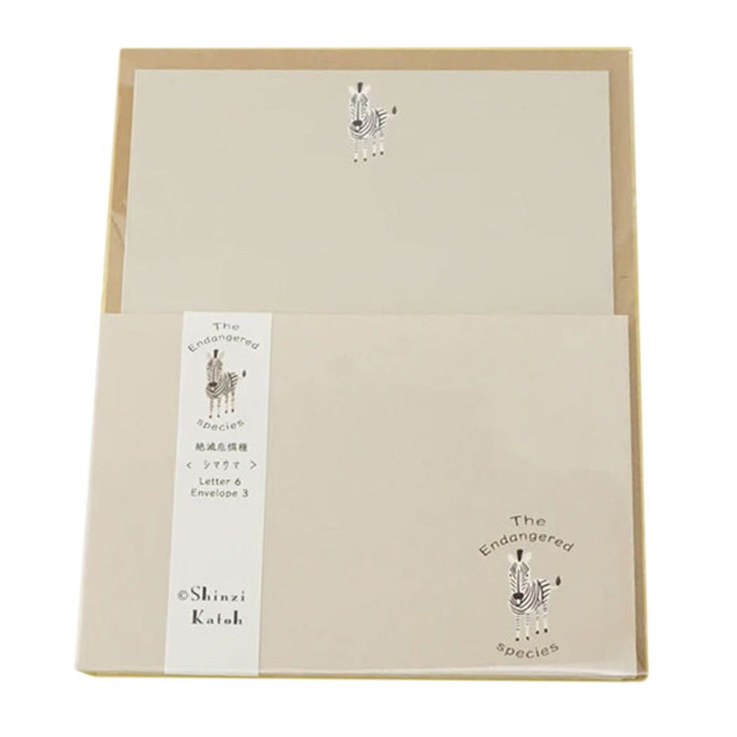 【12月は毎日ポイント10倍!】手紙セット レターセット 絶滅危惧種 シマウマ 木野瀬印刷 便箋&封筒 かわいい グッズ メール便可 シネマコレクション