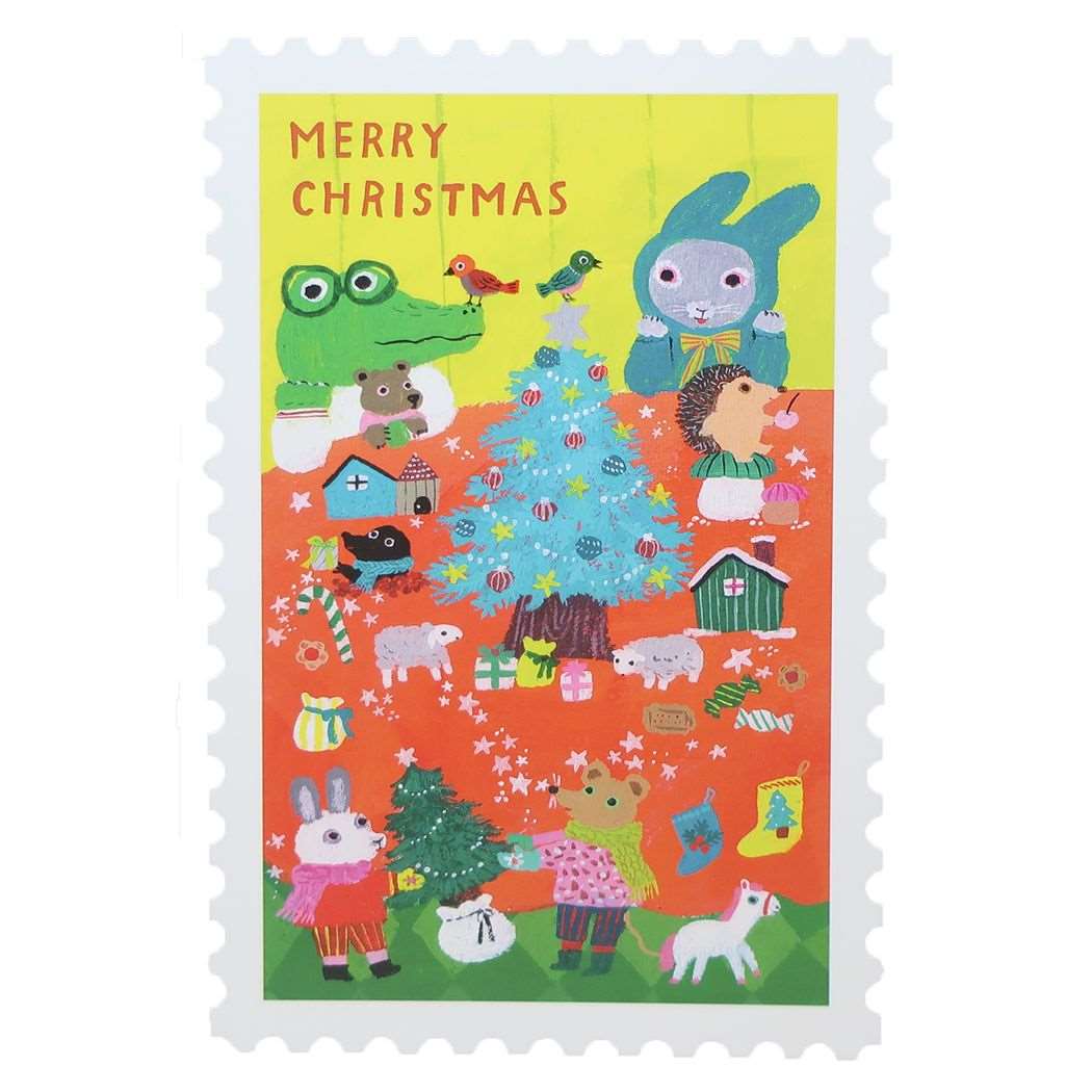 クリスマスカード（1000円程度） 北岸由美 クリスマスカード スタンプポストカード クリスマスのテーブル APJ グリーティングカード Xmas グッズ メール便可 シネマコレクション