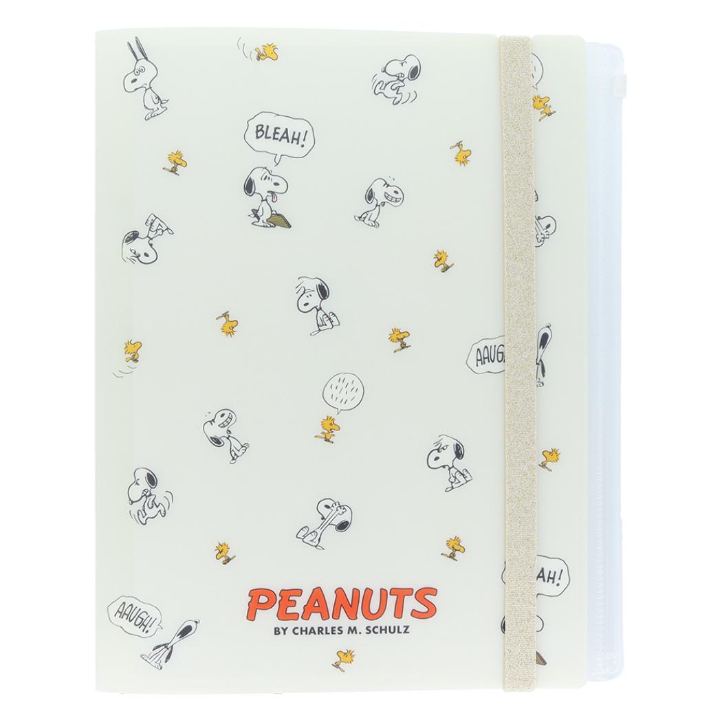 スヌーピー クリアファイル ゴムバンド付クリアファイル5P＋F PEANUTS AMERICAN TASTE 10 アイボリー 新入学 ピーナッツ サンスター文具 オフィス 学校 かわいい キャラクター グッズ シネマコレクション