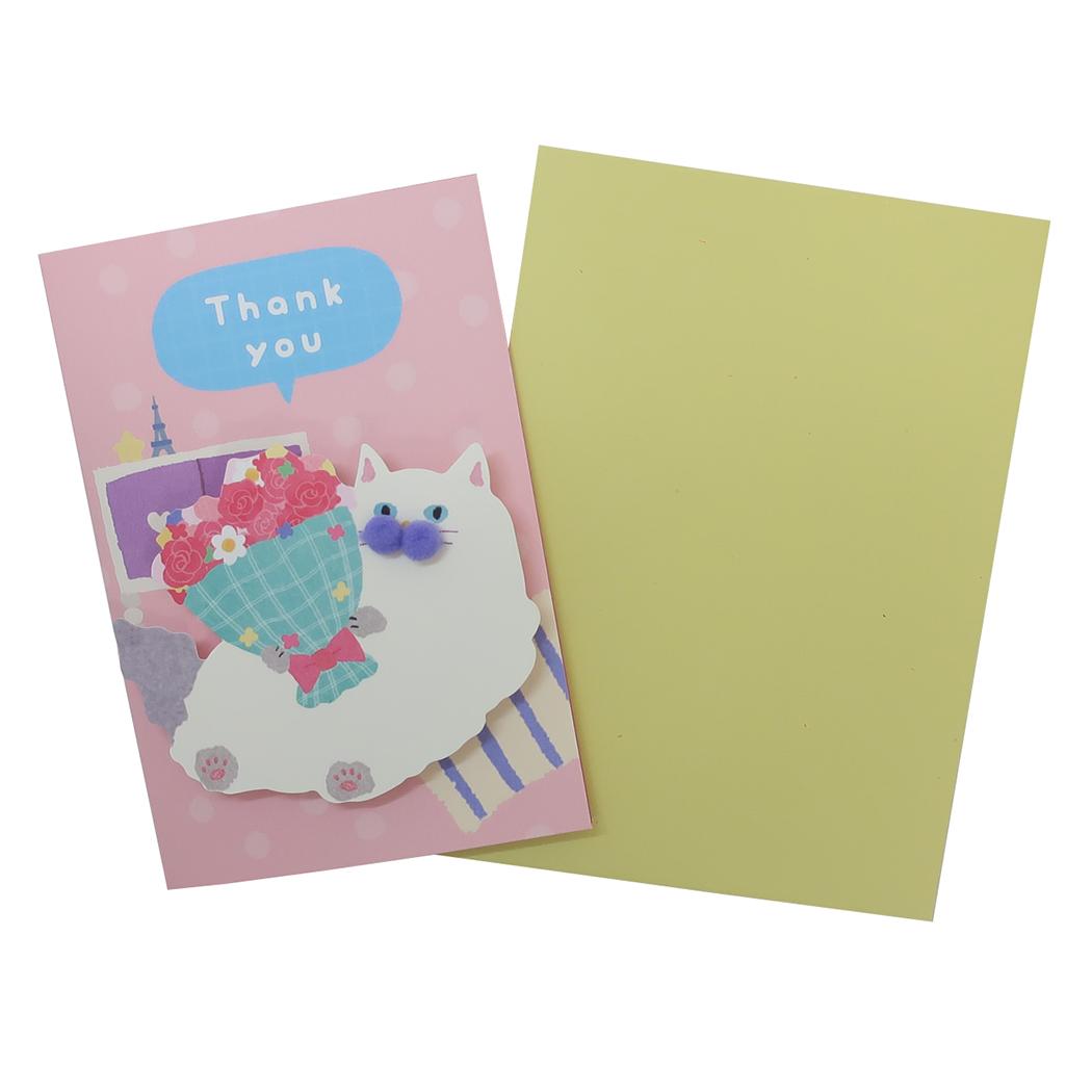 【12月は毎日ポイント10倍!】フラッフムームー グリーティングカード ポップアップカード サンキュー アクティブコーポレーション 封筒付き メッセージカード ...
