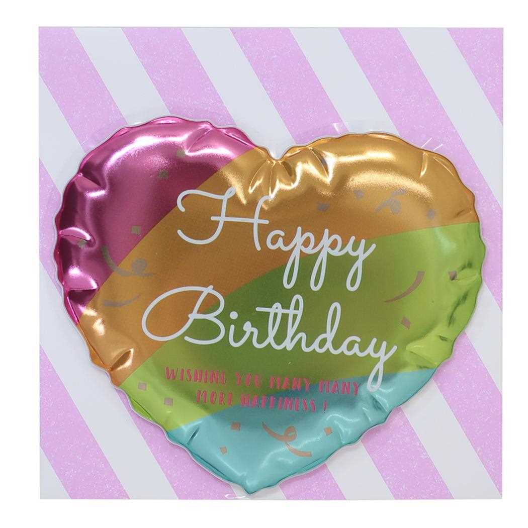 【12月は毎日ポイント10倍!】グリーティングカード バルーンダイカットバースデーカード ハート APJ 誕生日 メッセージカード 封筒付き グッズ メール便可...