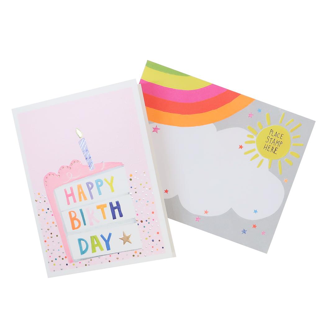 【12月は毎日ポイント10倍!】Paper salad グリーティングカード バースデーカード キャンドルケーキ APJ 誕生日 メッセージカード 封筒付き グ...