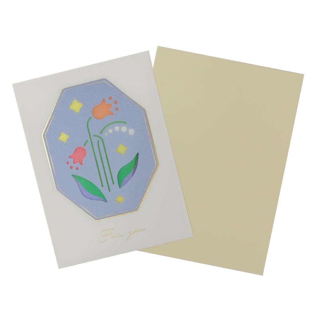 【12月は毎日ポイント10倍!】グリーティングカード フラワーウィンドウカード チューリップ APJ メッセージカード 多目的 封筒付き グッズ メール便可 シ...