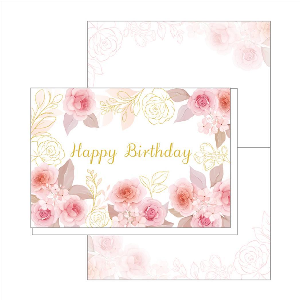 【12月は毎日ポイント10倍!】グリーティングカード トレーシングペーパーカード 誕生日 祝福のローズ クローズピン お祝い 封筒付き グッズ メール便可 シネ...