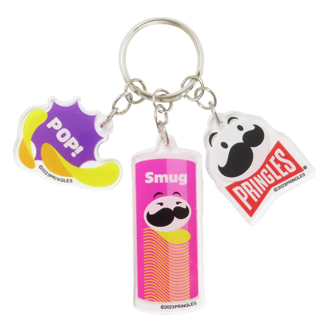 プリングルズ キーリング 3連アクリルキーホルダー ピンク お菓子パッケージ カミオジャパン プレゼント キャラクター グッズ メール便可 シネマコレクションのサムネイル
