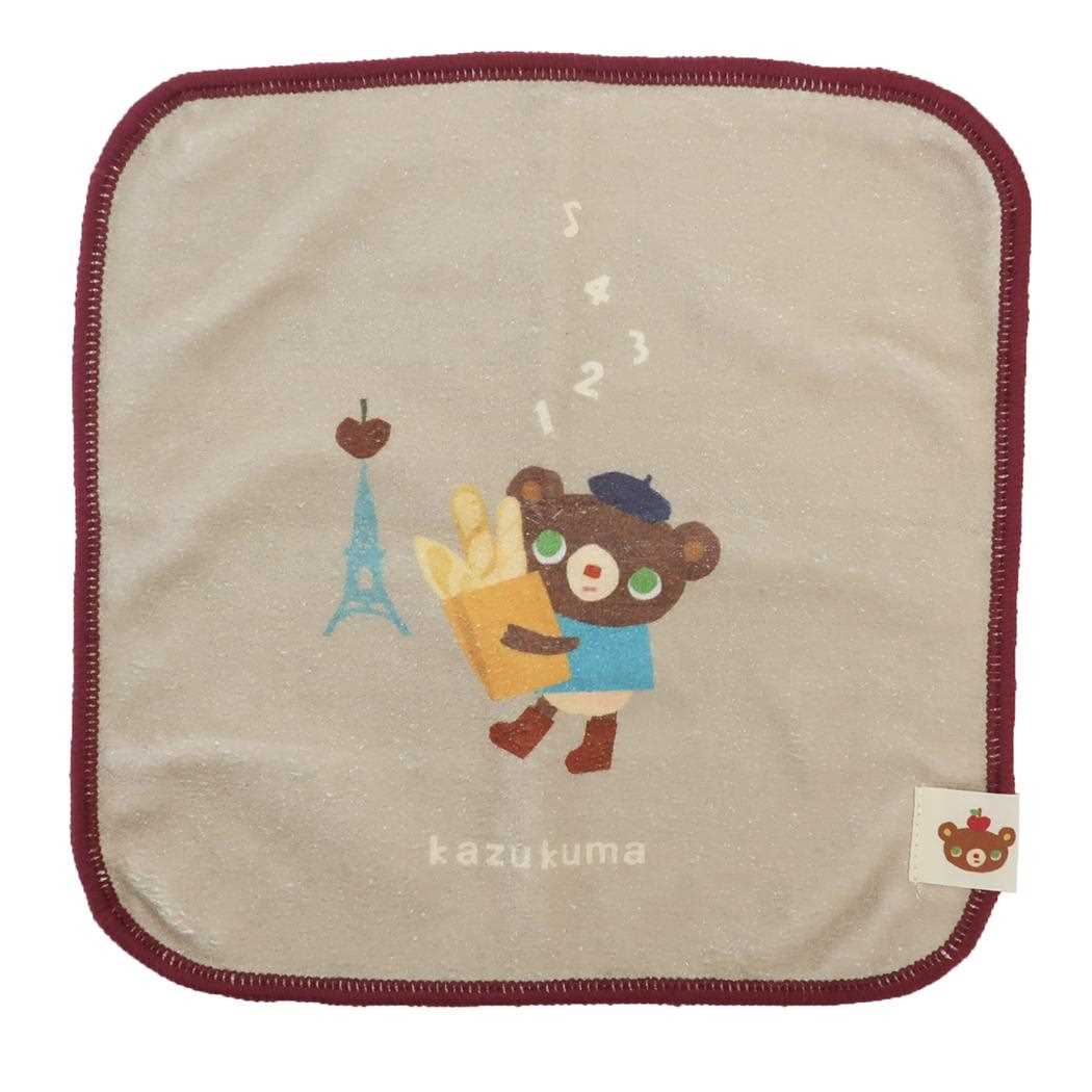 かずくま ミニタオル タオルチーフ パリ 日繊 汗拭きタオル ハンカチタオル 絵本キャラクター グッズ メール便可 シネマコレクション