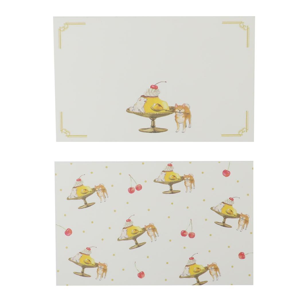 【12月は毎日ポイント10倍!】村田夏佳 グリーティングカード しばいぬと純喫茶ミニメッセージカード プリン 犬 アクティブコーポレーション 文房具 メッセージ...