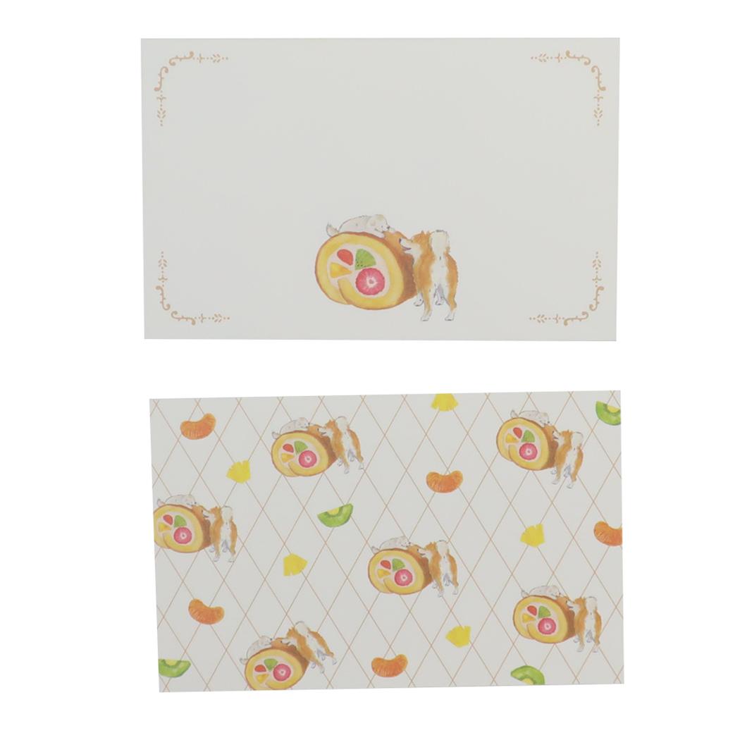 【12月は毎日ポイント10倍!】村田夏佳 グリーティングカード しばいぬと純喫茶ミニメッセージカード ロールケーキ 犬 アクティブコーポレーション 文房具 メッ...