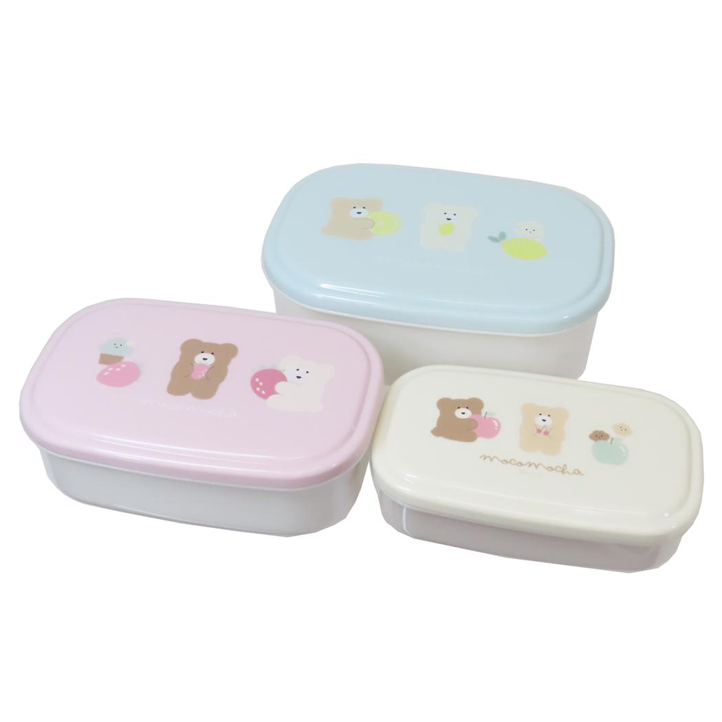 ほっこりモコモカ お弁当箱 抗菌3P入れ子ランチBOX 長方形 新入学 クーリア 480ml 300ml 180ml 新学期準備 ランチ雑貨 グッズ シネマコレクション