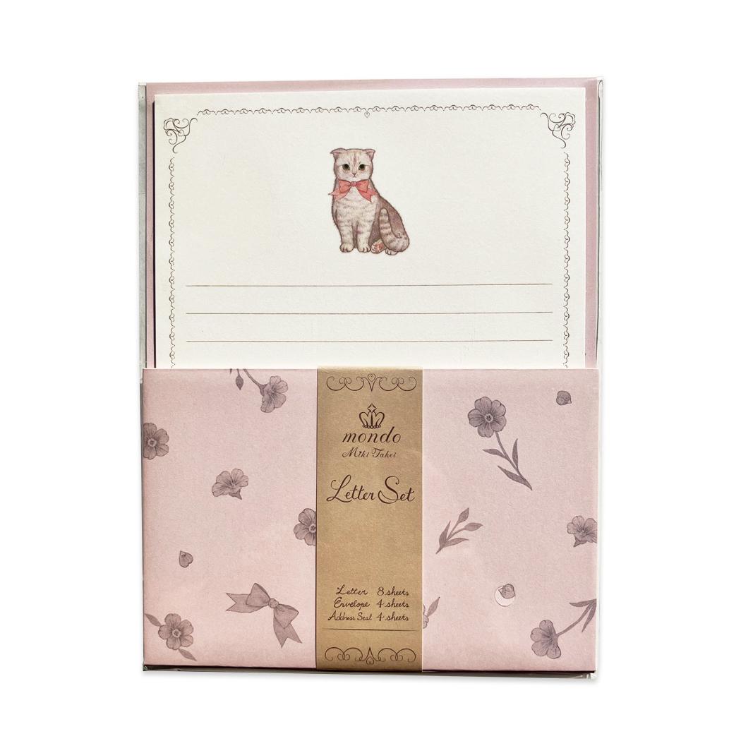【12月は毎日ポイント10倍!】たけいみき お手紙セット レターセット mondo マンチカン 猫 クローズピン 便箋&封筒 ガーリーイラスト グッズ メール便...