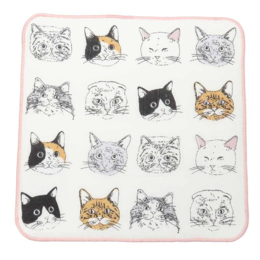 ヴェリアスキャット ミニタオル ガーゼタオル アイボリー フレンズヒル FRIENDSHILL 汗拭きタオル かわいい グッズ メール便可 シネマコレクション