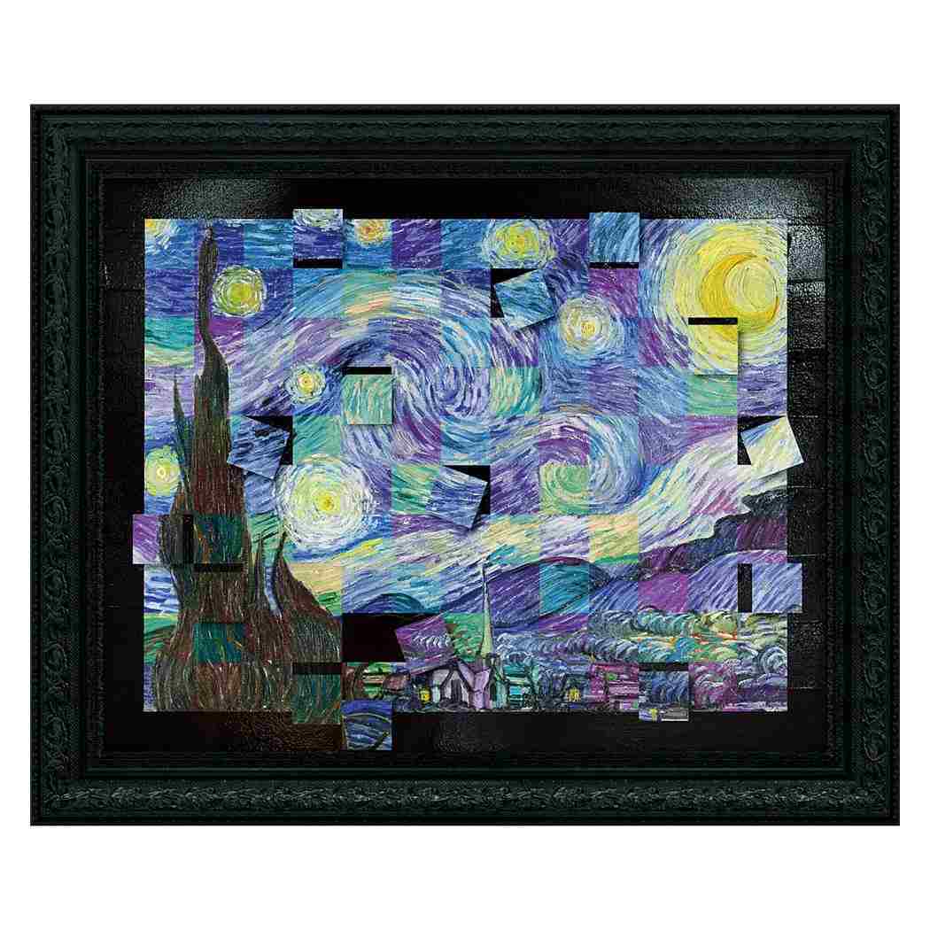 ゴッホ 名画 名画モザイクアート アートフレーム 星月夜 Mサイズ ユーパワー AM-09003 店舗 ホテル ディスプレイ インテリア 取寄品 シネマコレクション(3)