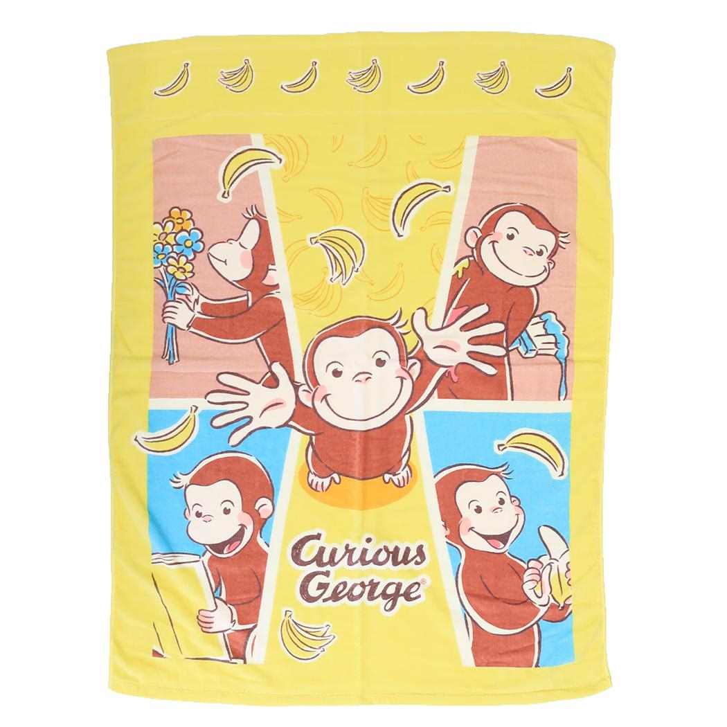 おさるのジョージ キッズタオルケット お昼寝ケット ビッグタオル バナナキャッチ 丸眞 子供用夏用寝具 キッズタオル 絵本キャラクター グッズ シネマコレクション