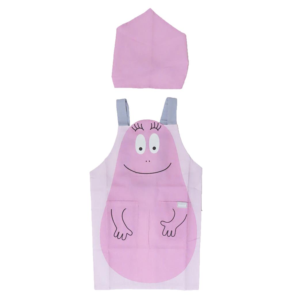 バーバパパ エプロンセット キッズエプロン＆三角巾 Mサイズ ハローバーバパパ ピンク BARBAPAPA フレンズヒル FRIENDSHILL 子供 子ども 親子お料理 キッチン用品 キャラクター グッズ メール便可 シネマコレクション 1