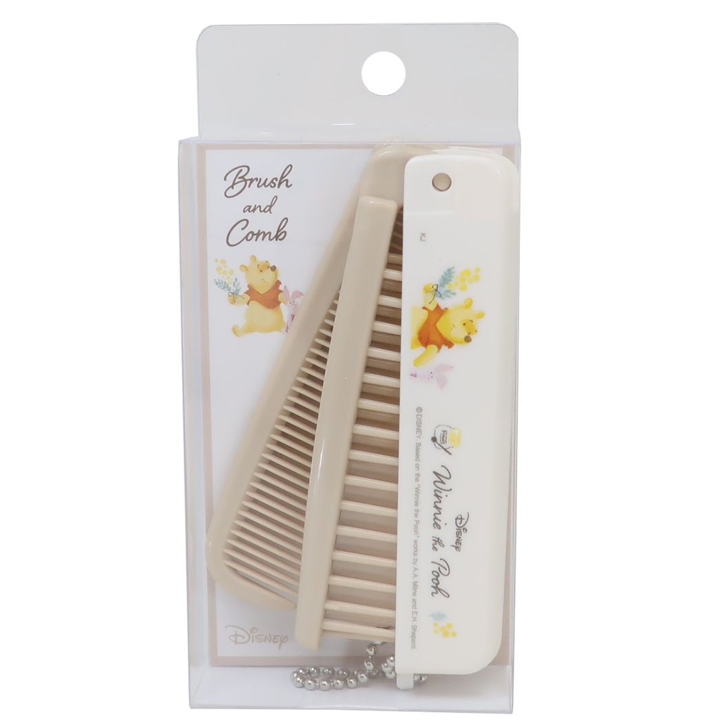 くまのプーさん ヘアブラシ 折りたたみブラシ＆コーム ミモザ ディズニー カミオジャパン プレゼント かわいい 折りたたみくし キャラクター グッズ シネマコレクションのサムネイル