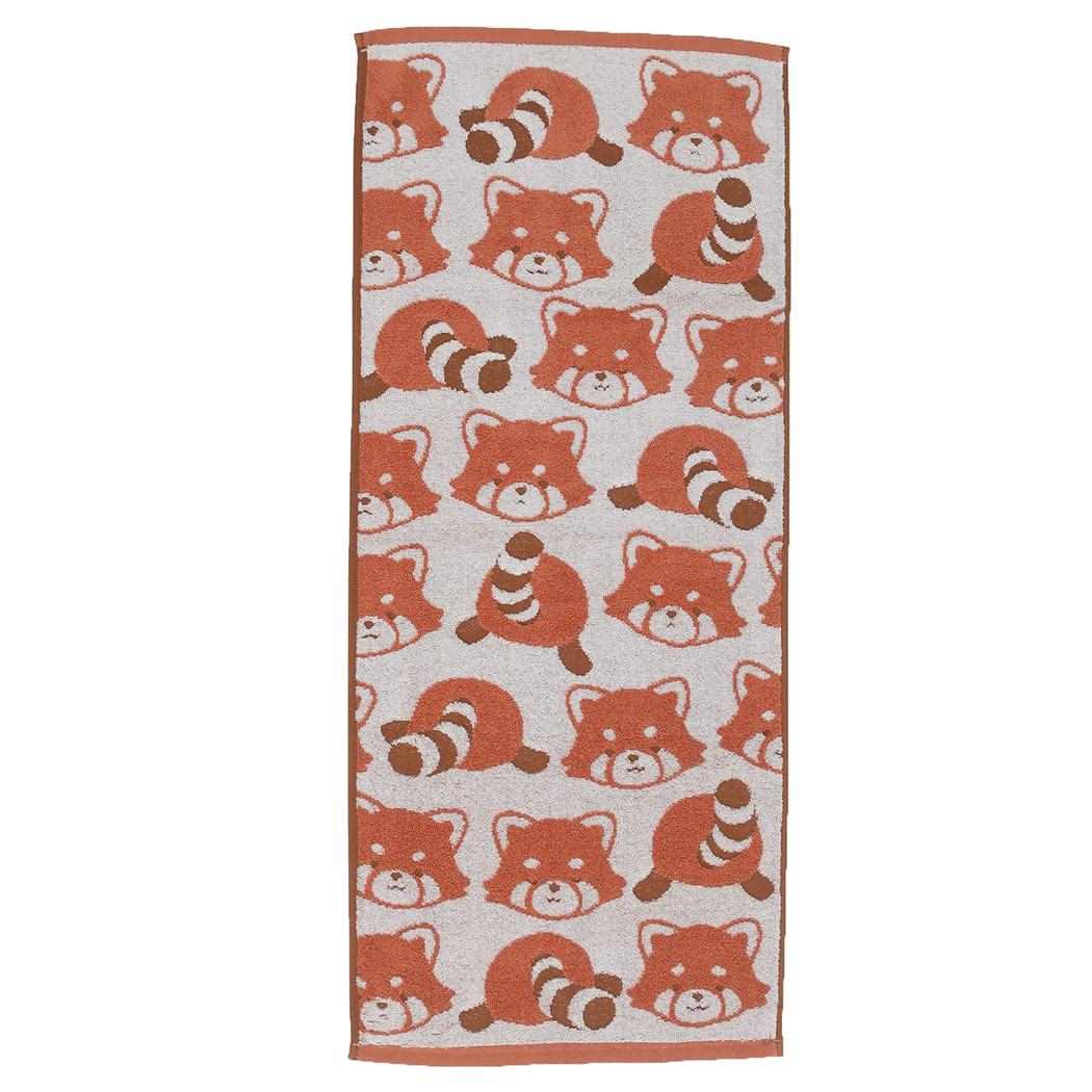 アニマルフェイス フェイスタオル ジャガードロングタオル レッサーパンダ 林タオル 新生活雑貨 かわいい グッズ メール便可 シネマコレクション