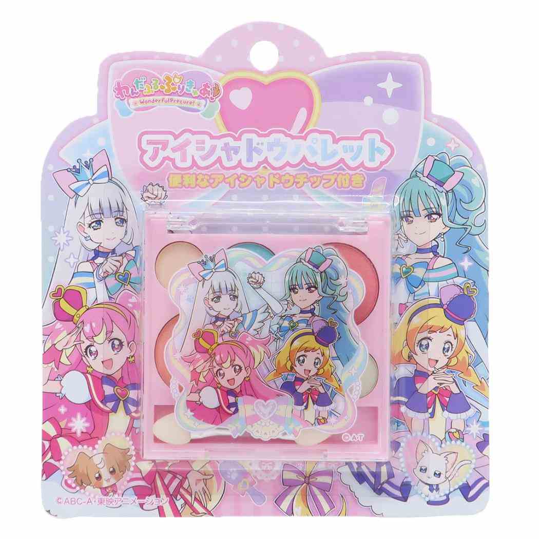 わんだふるぷりきゅあ！ キッズコスメ 6色アイシャドウパレット ピンク プリキュア 粧美堂 子ども 子供 女の子 化粧雑貨 アニメキャラクター グッズ メール便可 シネマコレクション