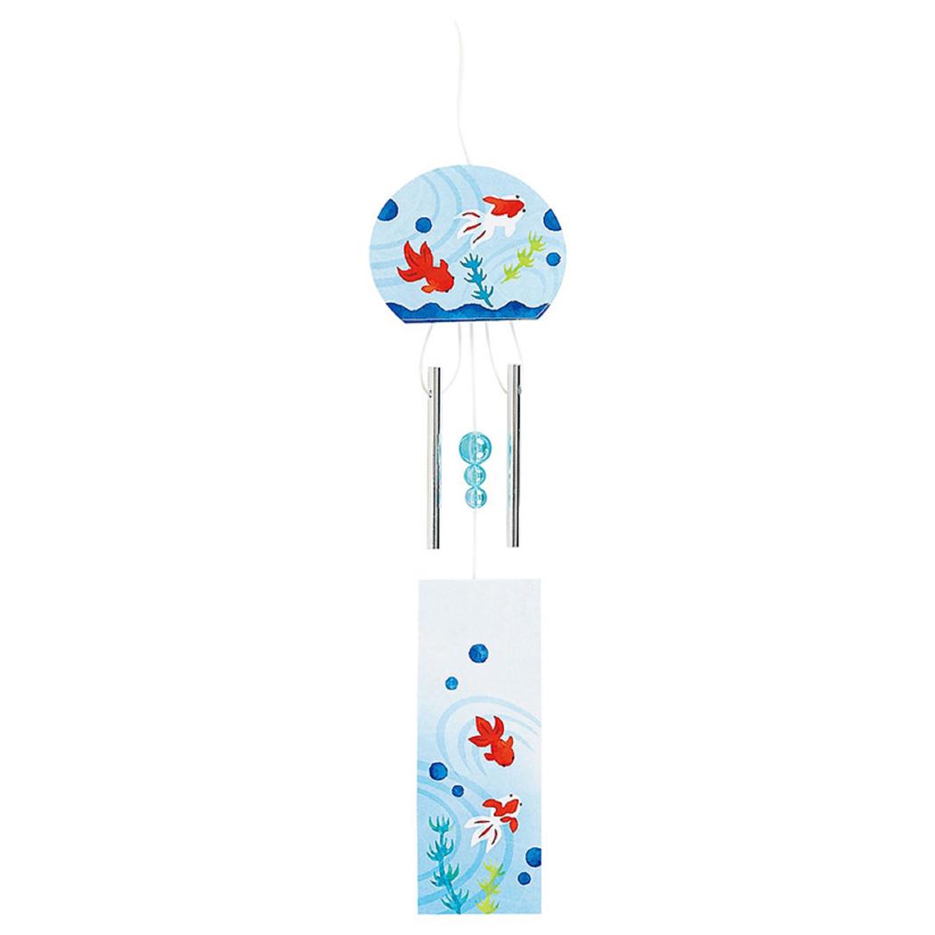 グリーティングカード シヨチユウJSP 72-4 立体ダイカットカード サマー 金魚風鈴 サンリオ 暑中お見舞い メッセージカード グッズ メール便可 シネマコレクション