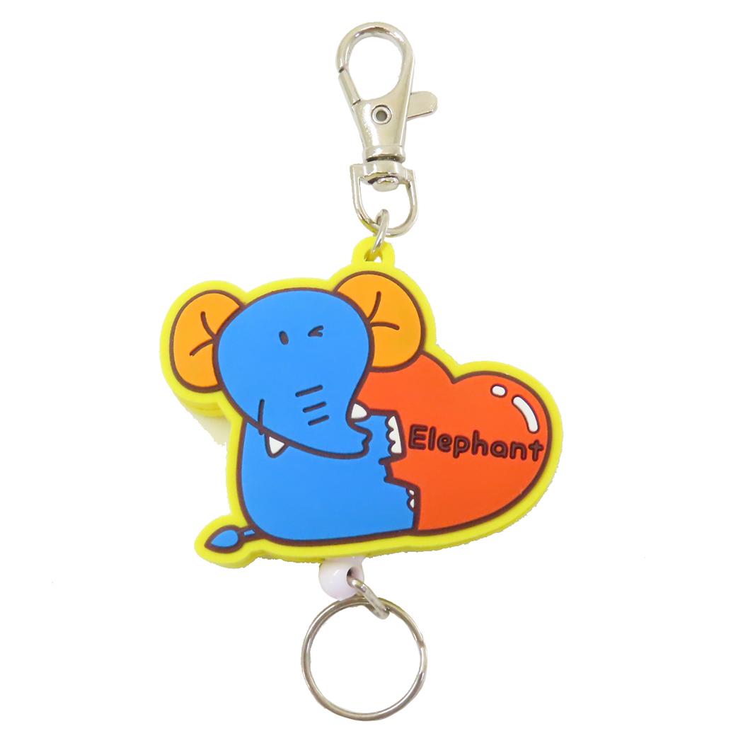 【12月は毎日ポイント10倍！】たべっ子どうぶつ キーリング ラバーリールキーホルダー ぞうハート ギン..