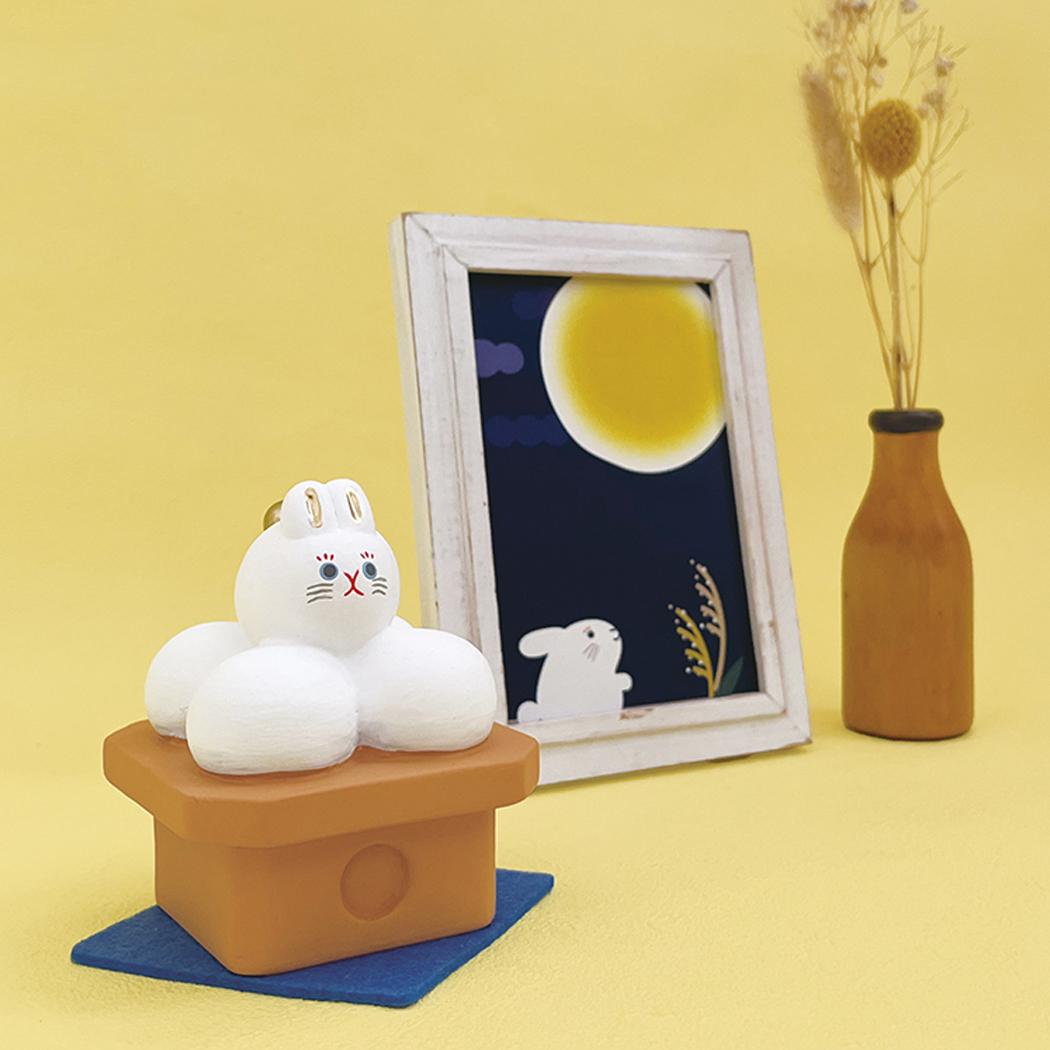 【最大1000円OFFクーポン!】月しっぽうさ団子 マスコット 月しっぽうさぎ デコレ インテリア かわいい プレゼント [3]